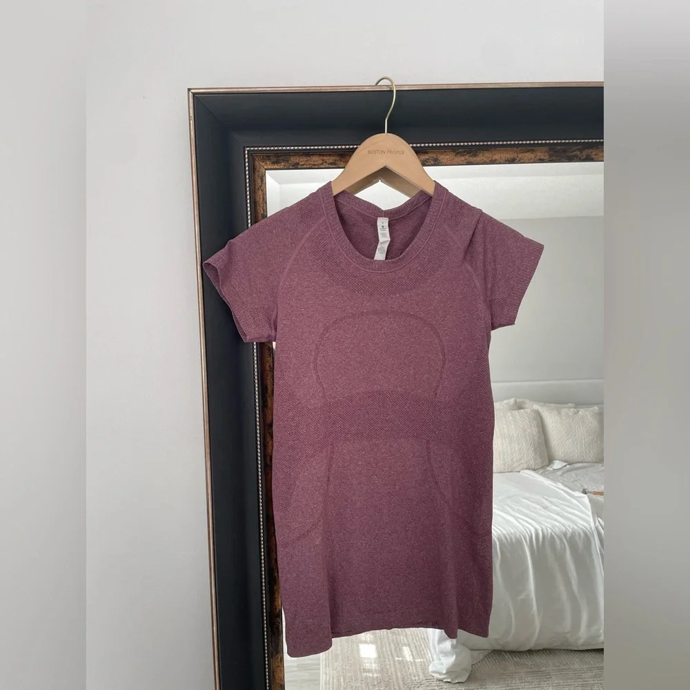 Lululemon Swiftly Tech Short Sleeve Shirts Blue Burgundy Size 6 Set of 2